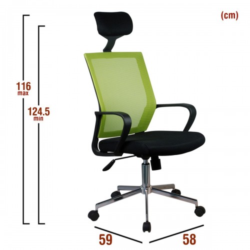 Καρέκλα Γραφείου ΦΟΙΒΗ Πράσινο/Μαύρο Mesh 58x59x116-124.5cm