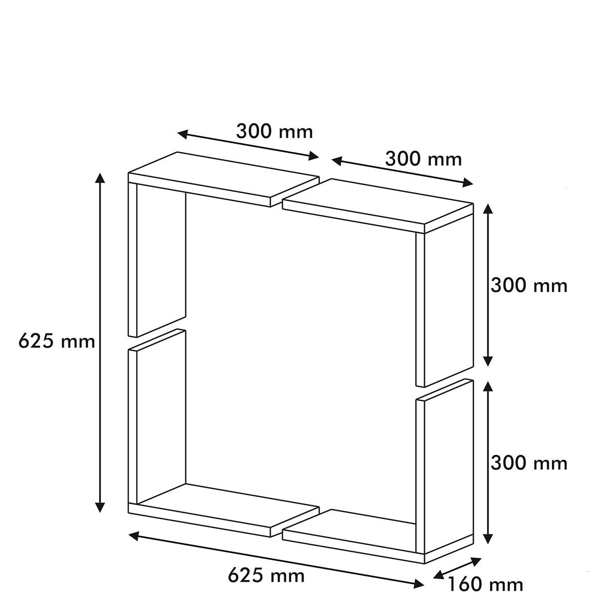 Ράφι ALFA BOX Λευκό 30x30x16cm