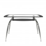 Τραπέζι HALTIA Χρώμιο/Μαύρο Γυαλί/Μέταλλο 120x75x75cm