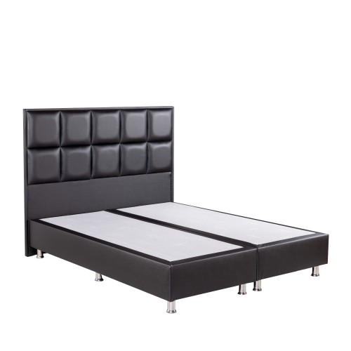 Κρεβάτι CLEMENTINE Μαύρο PU (Στρώμα 160x200cm)