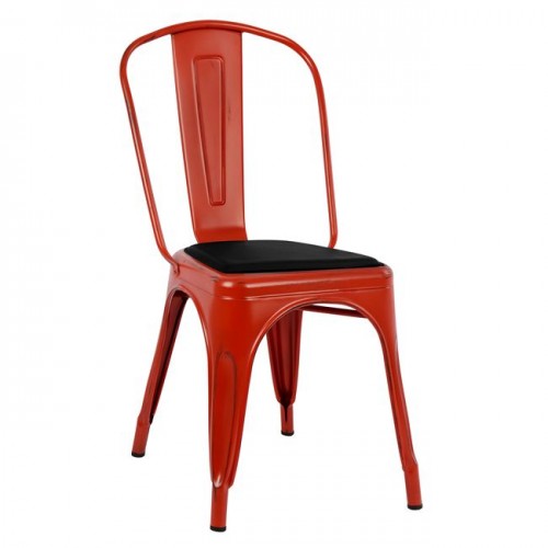 Καρεκλα Melita Κοκκινη Πατινα Με Καθισμα Hm8062.77