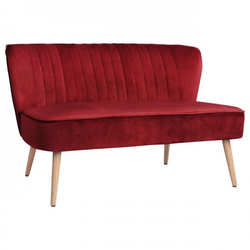 Velvet 2Seater Sofa Andy Hm8401.06 In Red Color
