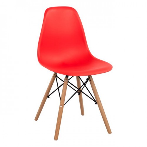 Καρεκλα Με Ξυλινα Ποδια Και Καθισμα Twist Pp Κοκκινο Hm8460.04 Full K/d (Σετ 4τμχ)