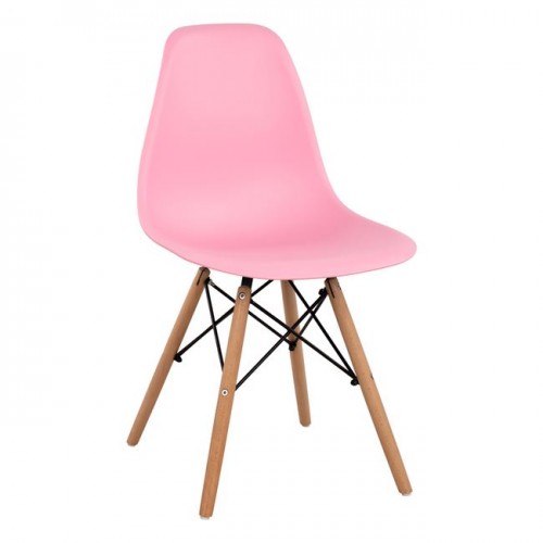 Καρεκλα Με Ξυλινα Ποδια Και Καθισμα Twist Pp Ροζ Hm8460.05 Full K/d (Σετ 4τμχ)