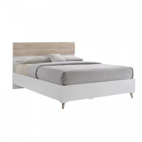 Κρεβάτι Alida διπλό με σκελετό μελαμίνης σε χρώμα sonoma / λευκό 160x200εκ