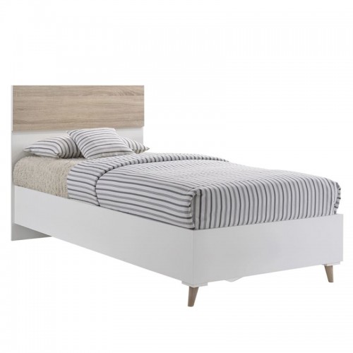 Κρεβάτι Alida μονό με σκελετό μελαμίνης σε χρώμα sonoma / λευκό 90x200εκ