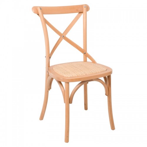 Καρέκλα Destiny με ξύλινο σκελετό οξυάς σε χρώμα φυσικό 48x52x89εκ