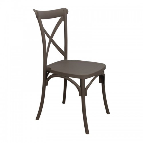 Καρέκλα Destiny από πολυπροπυλένιο PP σε χρώμα μόκα 48x55x91εκ