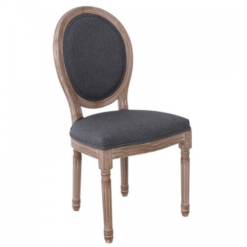 Καρέκλα Jameson με ξύλινο decape σκελετό και επένδυση από ύφασμα σε χρώμα γκρι 49x58x95εκ (Σετ 2τμχ)