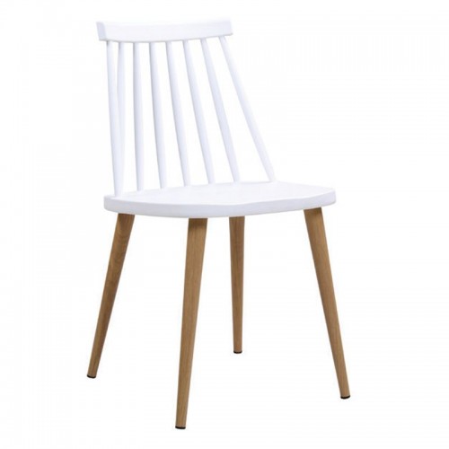 Lavida Καρέκλα Μεταλλική Φυσικό, Pp Άσπρο (Σετ 2τμχ)