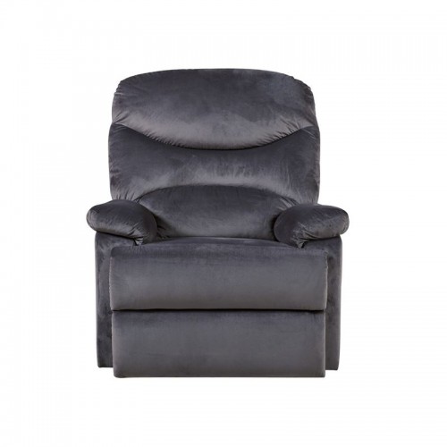 Πολυθρόνα relax Luisa με επένδυση από ύφασμα σε χρώμα σκούρο γκρι 80x90x99εκ