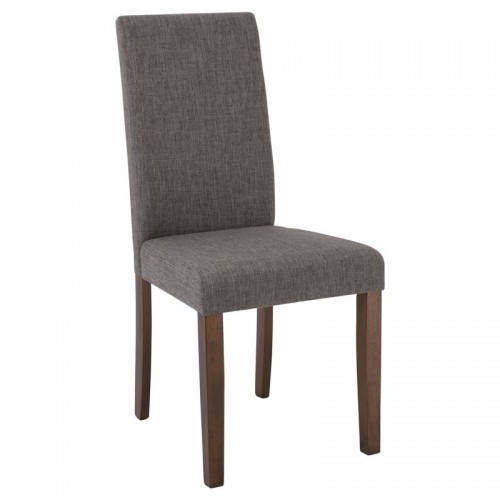 Καρέκλα Optimal με ξύλινο πράσινο καρυδί σκελετό και επένδυση από ύφασμα σε χρώμα γκρι 43x54x93εκ (Σετ 2τμχ)