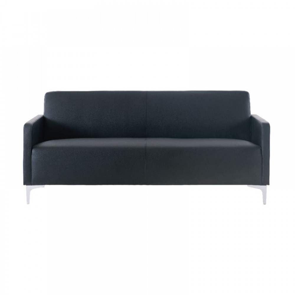 Καναπές Style 2θέσιος με επένδυση από τεχνόδερμα Pu σε χρώμα μαύρο 112x71x72εκ