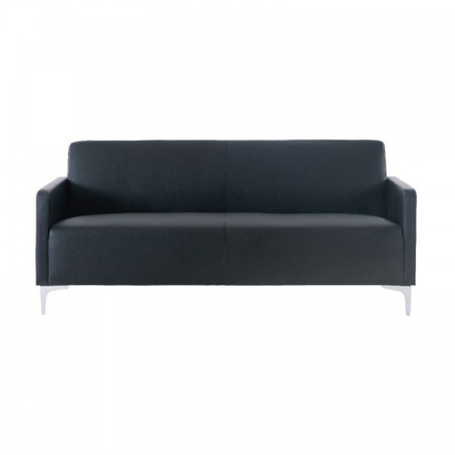 Καναπές Style 2θέσιος με επένδυση από τεχνόδερμα Pu σε χρώμα μαύρο 112x71x72εκ