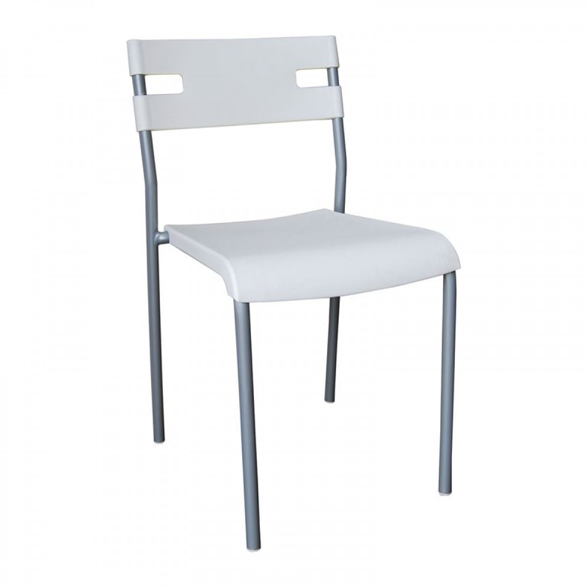 Swift Καρέκλα Pp Άσπρο (Βαφή Silver) (Σετ 8τμχ)