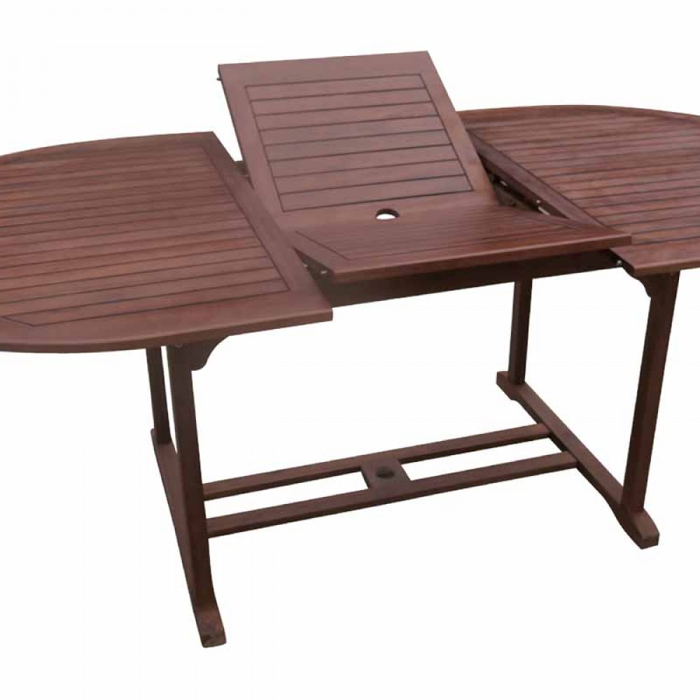Τραπέζι ξύλινο 150(+50)X100 επεκτεινόμενο Garden απο μασίφ ξύλο acacia E20211.9