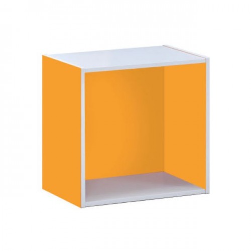 Κουτί ξύλινο Decon cube σε πορτοκαλί χρώμα E828.4