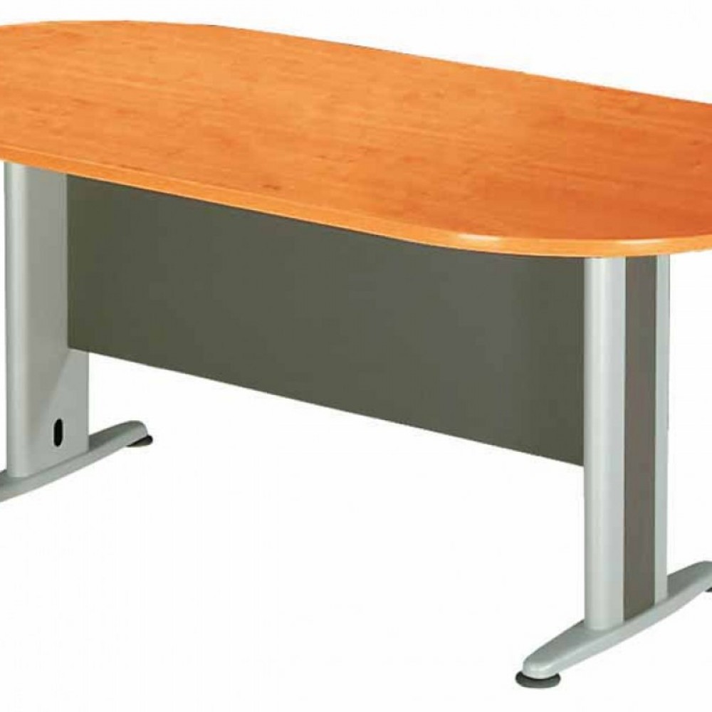 Τραπέζι συνεδρίου 240X120 με μεταλλικό σκελετό και ξύλινη επιφάνεια σε χρώμα κερασί EO131.2