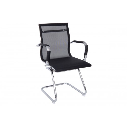 Καρέκλα γραφείου επισκέπτη με δίχτυ στην πλάτη και το κάθισμα σε μαύρο χρώμα EO228 / BF3200V (Σετ 2τμχ)