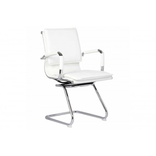 Καρέκλα γραφείου επισκέπτη με επένδυση PU σε άσπρο χρώμα EO244.1 / BF3600V (Σετ 2τμχ)