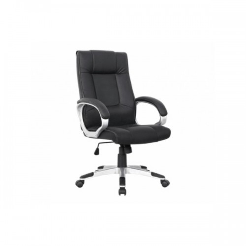 Καρέκλα τροχήλατη γραφείου με επένδυση PU σε μαύρο χρώμα EO275 / BF6900