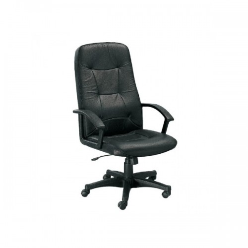 Καρέκλα τροχήλατη γραφείου με επένδυση PU σε μαύρο χρώμα EO506.7 / BF1200
