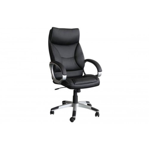 Καρέκλα τροχήλατη γραφείου με επένδυση PU σε μαύρο χρώμα EO300 / BF5700