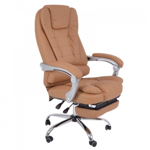 Πολυθρόνα γραφείου διευθυντή Relax με επένδυση από PU σε μπέζ χρώμα EO573.2 / BF9700