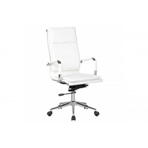 Καρέκλα τροχήλατη γραφείου με επένδυση PU σε άσπρο χρώμα EO242.1 / BF3600
