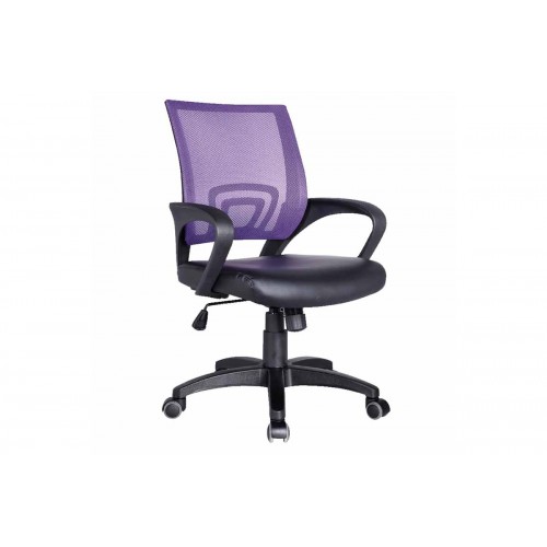 Πολυθρόνα γραφείου με επένδυση από ύφασμα mesh και PU σε μωβ-μαύρο χρώμα EO254.20 / BF2101