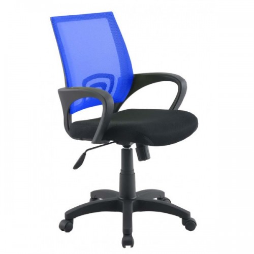 Πολυθρόνα γραφείου με επένδυση από ύφασμα mesh και PU σε μπλέ-μαύρο χρώμα EO254.30 / BF2101