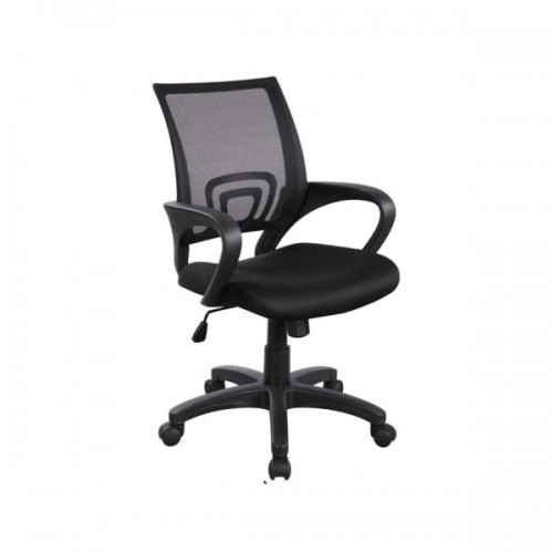 Πολυθρόνα γραφείου με επένδυση από ύφασμα mesh και PU σε μαύρο χρώμα EO254.40 / BF2101