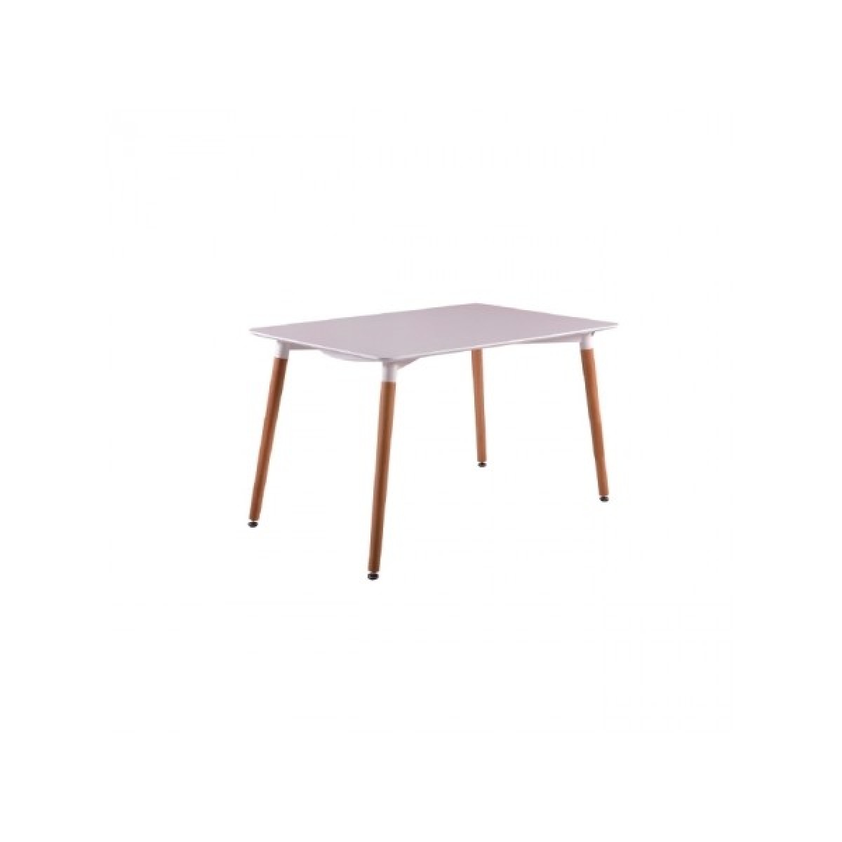 Τραπέζι Art ξύλινο 120Χ80 απο MDF σε λευκό χρώμα και ξύλινα πόδια σε φυσικό χρώμα E7088.1