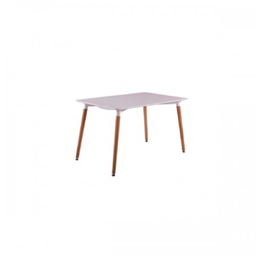 Τραπέζι Art ξύλινο 120Χ80 απο MDF σε λευκό χρώμα και ξύλινα πόδια σε φυσικό χρώμα E7088.1