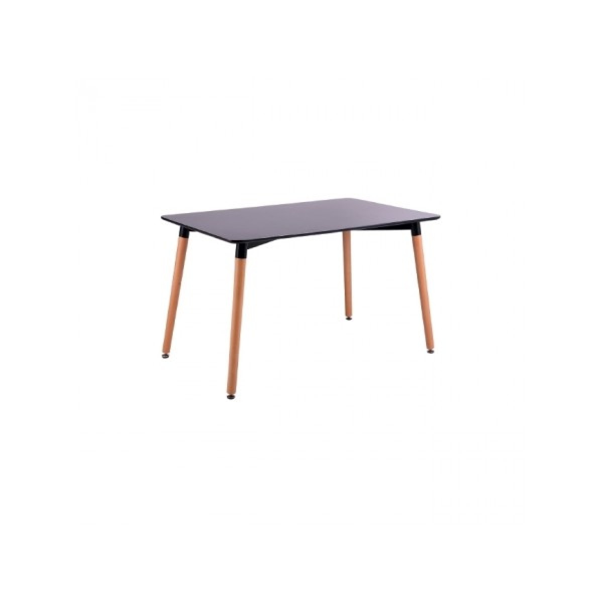 Τραπέζι Art ξύλινο 120Χ80 απο MDF σε μαύρο χρώμα και ξύλινα πόδια σε φυσικό χρώμα E7088.2