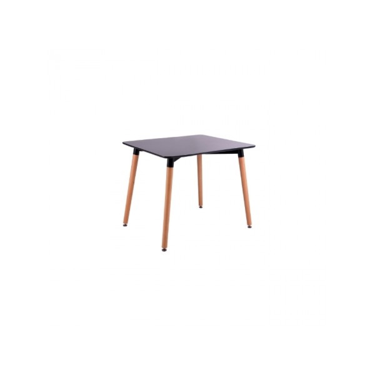 Τραπέζι Art ξύλινο 80Χ80 απο MDF σε μαύρο χρώμα και ξύλινα πόδια σε φυσικό χρώμα E7087.2