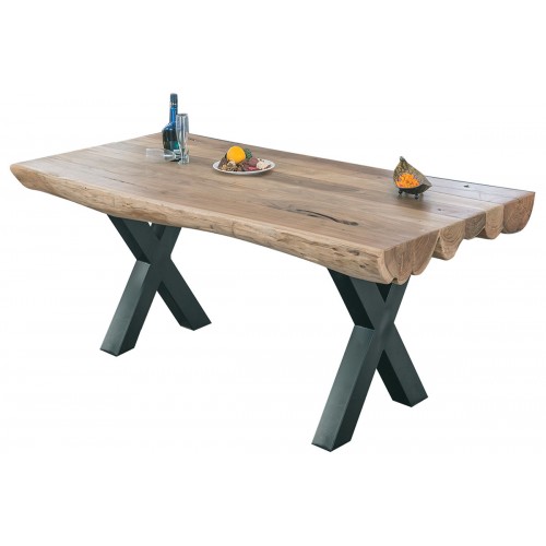 Τραπέζι VILLAGE από φυσικό ξύλο ακακίας 200x95x76εκ. ΕΑ7000