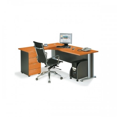 Γραφείο εργασίας γωνία Superior compact σε κερασί χρώμα EO995L.1