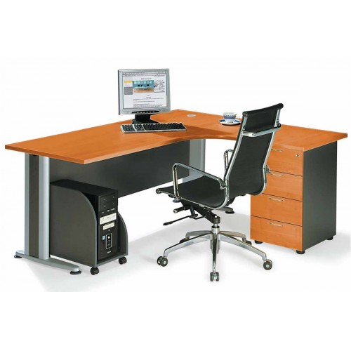 Γραφείο εργασίας δεξιά γωνία Superior compact σε κερασί χρώμα EO995.1