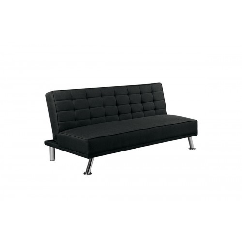 Καναπές - κρεβάτι Europa με επένδυση από ύφασμα σε χρώμα μαύρο 176x82x80εκ