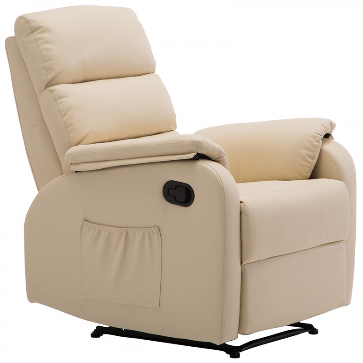 Πολυθρόνα relax COMFORT με επένδυση από μπεζ PU Ε9732,1