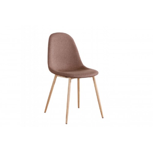 Καρέκλα CELINA μεταλλική με επένδυση από ύφασμα σε χρώμα καφέ EM907,2 (Σετ 4τμχ)