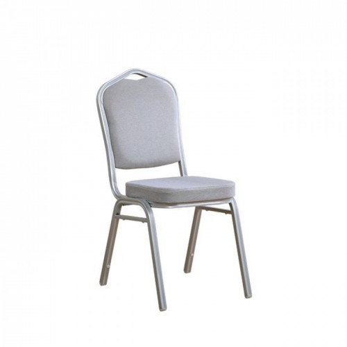 Καρέκλα catering Hilton με ασημί μεταλλικό σκελετό και ύφασμα σε γκρί χρώμα EM513,8