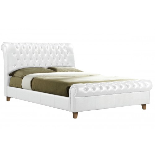 Κρεβάτι διπλό HARMONY με επένδυση απο τεχνόδερμα σε λευκό χρώμα E8052.1