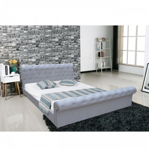 Κρεβάτι Διπλό HARMONY με επένδυση απο ύφασμα σε γκρί χρώμα E8052,4