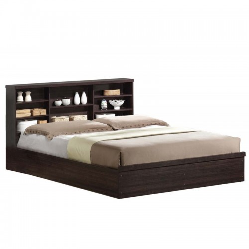 Κρεβάτι διπλό LIFE 160X200 με ράφια σε χρώμα Zebrano ΕΜ362