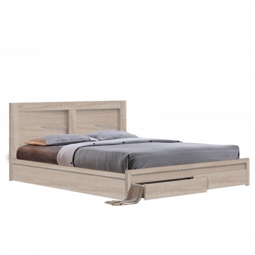 Κρεβάτι διπλό LIFE 160X200 με συρτάρια χρώμα sonoma EM363.2