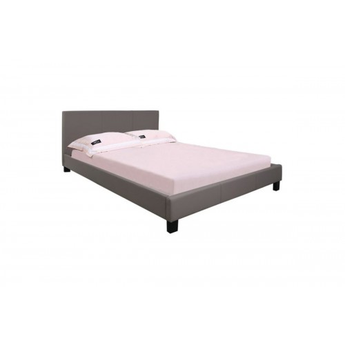 Κρεβάτι Wilton διπλό με επένδυση από τεχνόδερμα Pu σε χρώμα cappuccino 150x200εκ