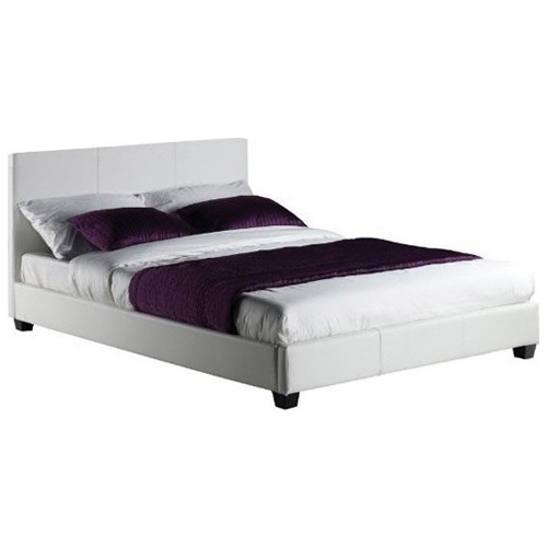 Κρεβάτι διπλό WILTON 160Χ200 με επένδυση απο τεχνόδερμα σε άσπρο χρώμα E8054.1