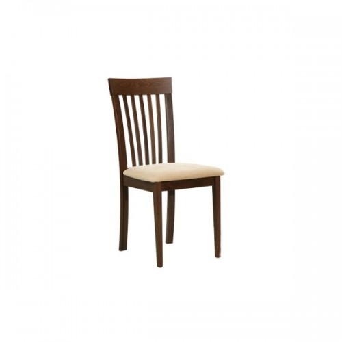 Καρέκλα Ξύλινη Corina απο οξυά σε χρώμα σκ.καρυδί και κάθισμα τεχνόδερμα εκρού E7684.2 (Σετ 2τμχ)